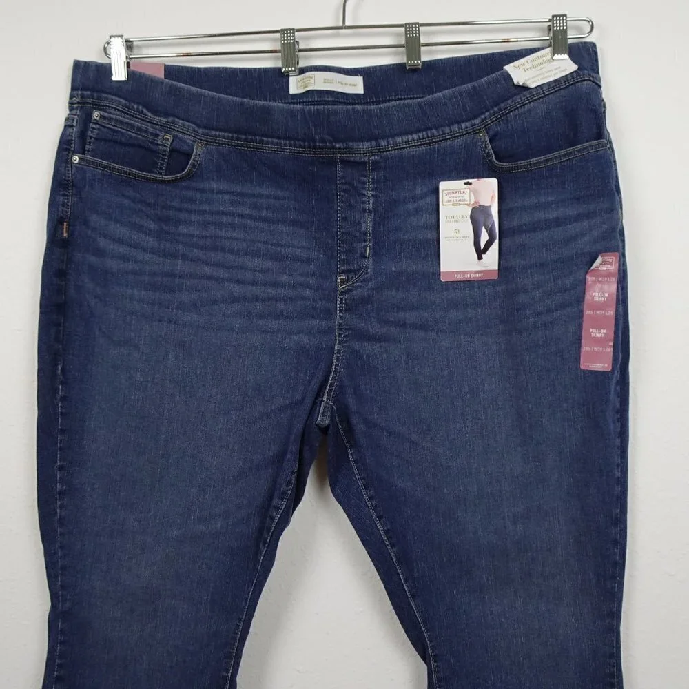 Levi Strauss Signature Skinny Jeans Women's Plus Size 28 Blue Stretch Denim - Picture 2 of 13